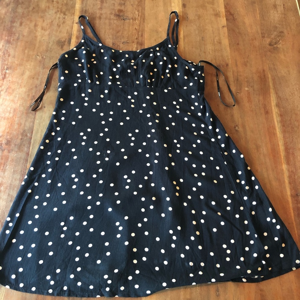 Forever 21 Dress Black Polka Dot Spaghetti Strap mini